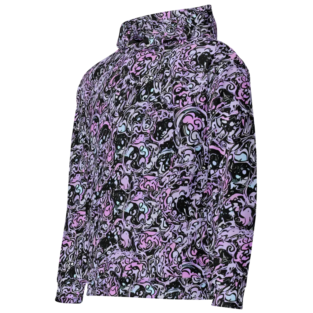 Ultraviolet Riddle on Cotton Hoodie — Left Front