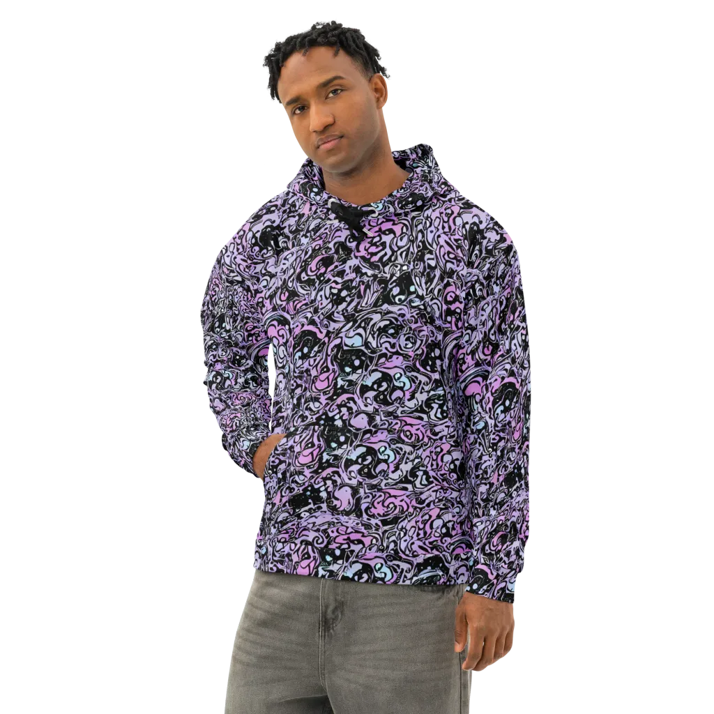 Ultraviolet Riddle on Cotton Hoodie — Left Front