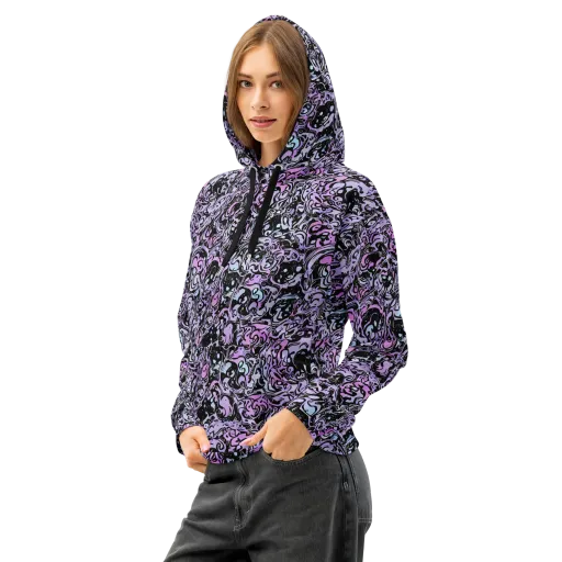 Ultraviolet Riddle on a Cotton Hoodie