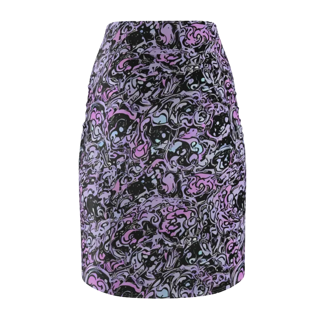 Ultraviolet Riddle on Pencil Skirt — Back