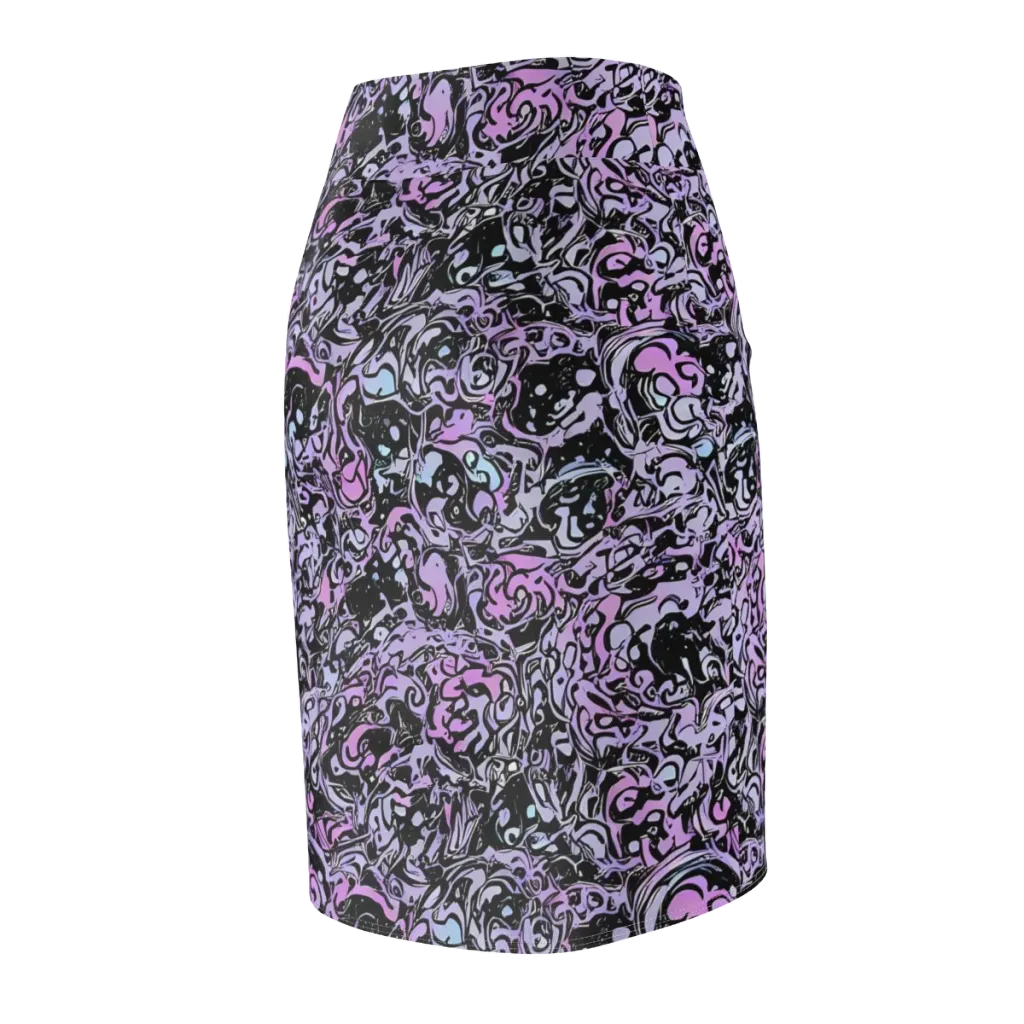 Ultraviolet Riddle on Pencil Skirt — Back Side