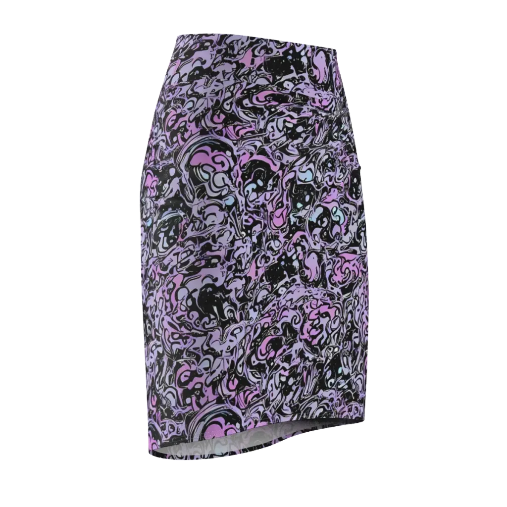 Ultraviolet Riddle on Pencil Skirt — Front Side