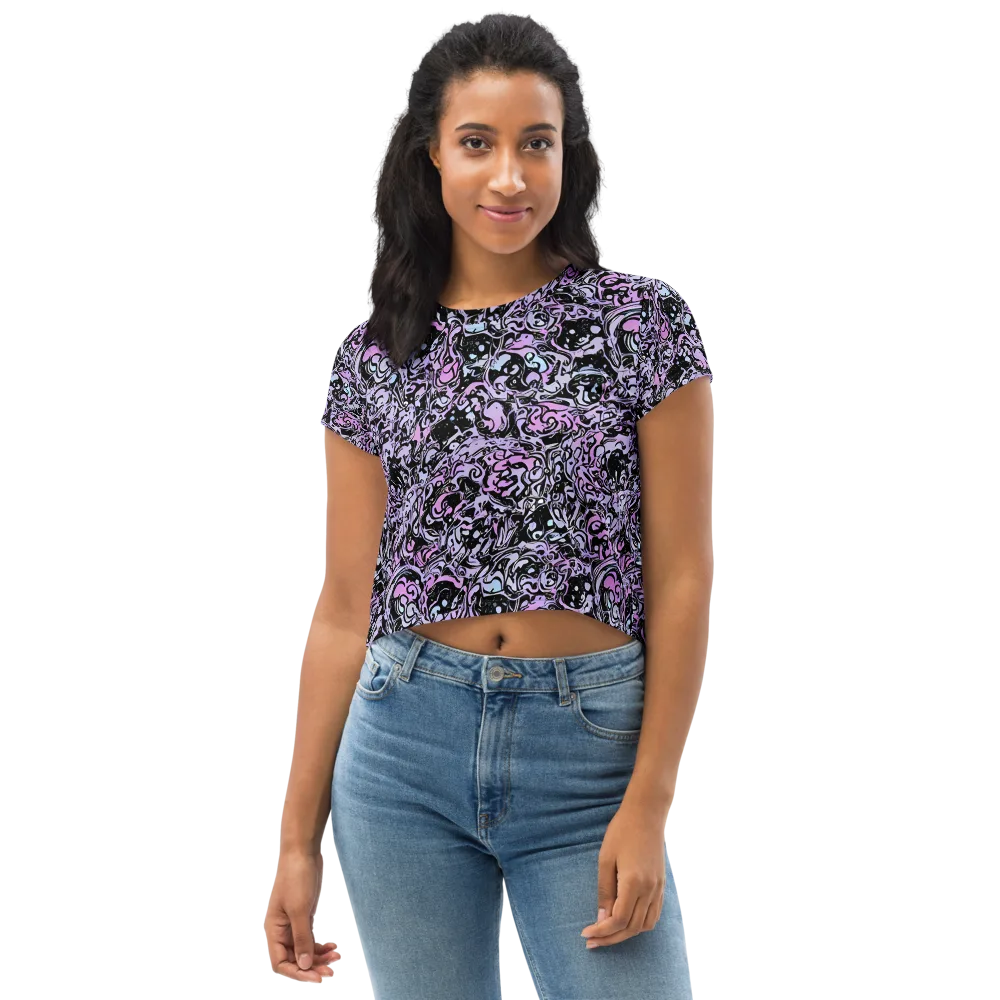 Ultraviolet Riddle on Crop Tee — Front