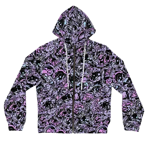 Ultraviolet Riddle on a Women's Full-Zip Hoodie
