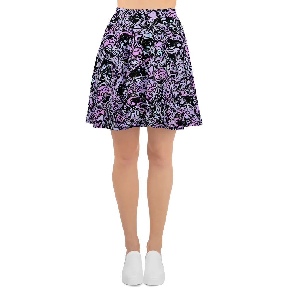 Ultraviolet Riddle on Skater Skirt — Front