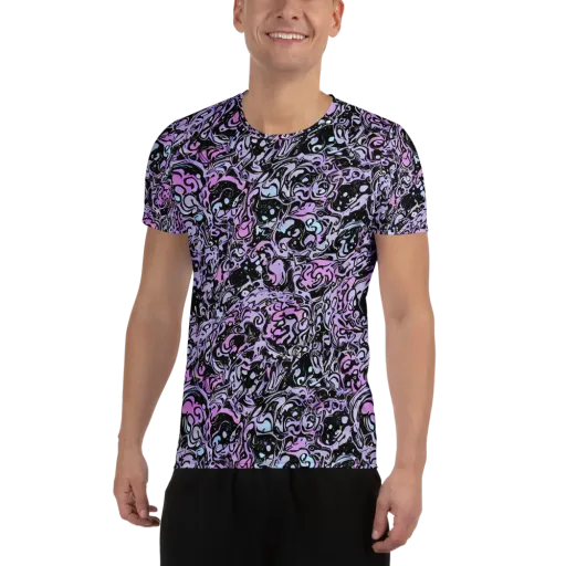 Ultraviolet Riddle on a Men's Athletic T-Shirt