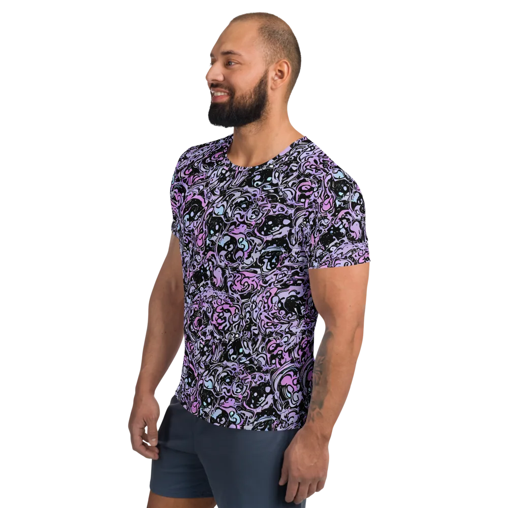 Ultraviolet Riddle on Men's Athletic T-Shirt — Left