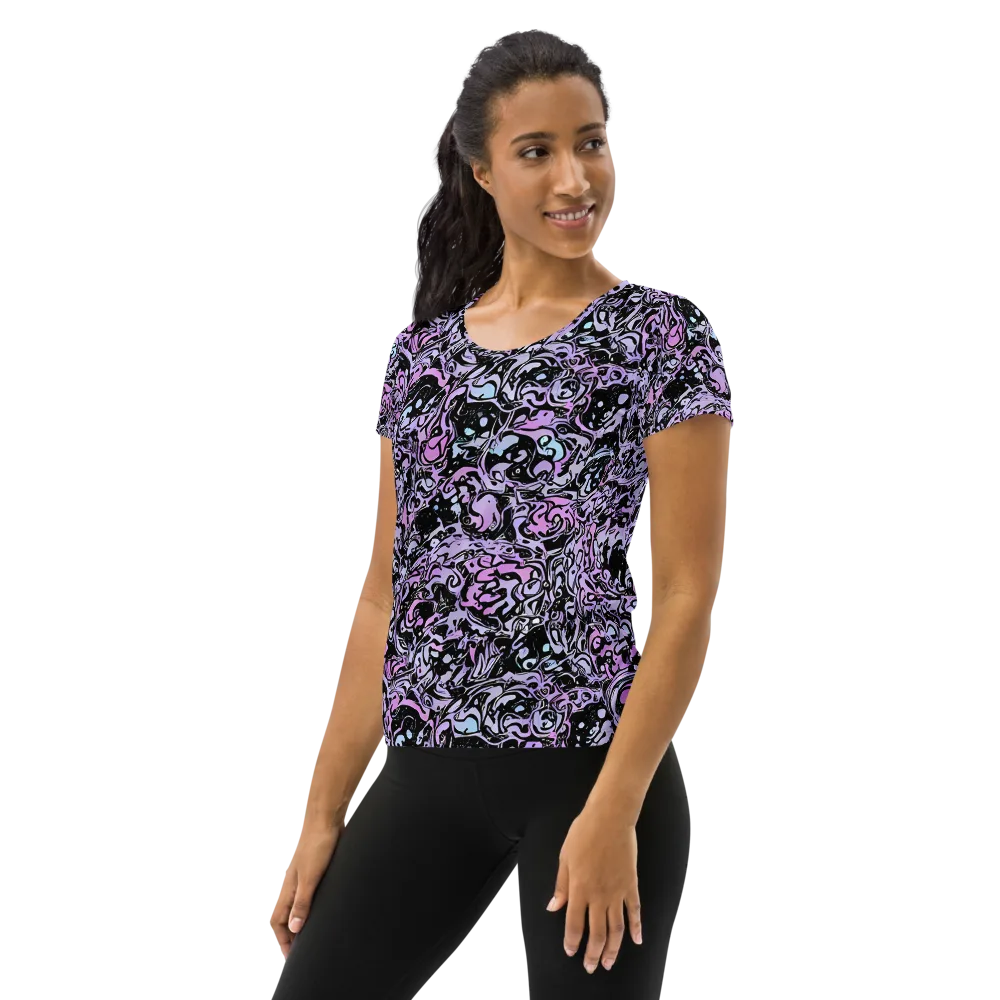 Ultraviolet Riddle on Women's Athletic T-Shirt — Left