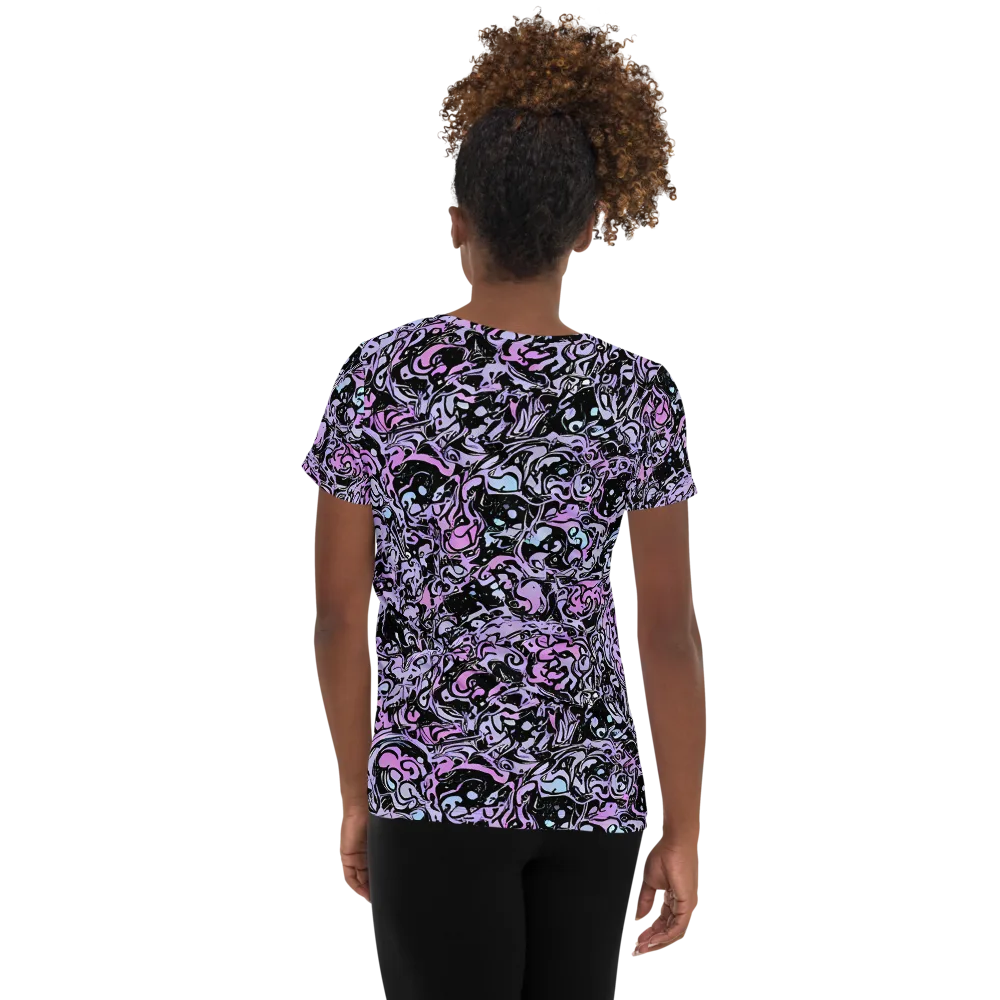 Ultraviolet Riddle on Women's Athletic T-Shirt — Back