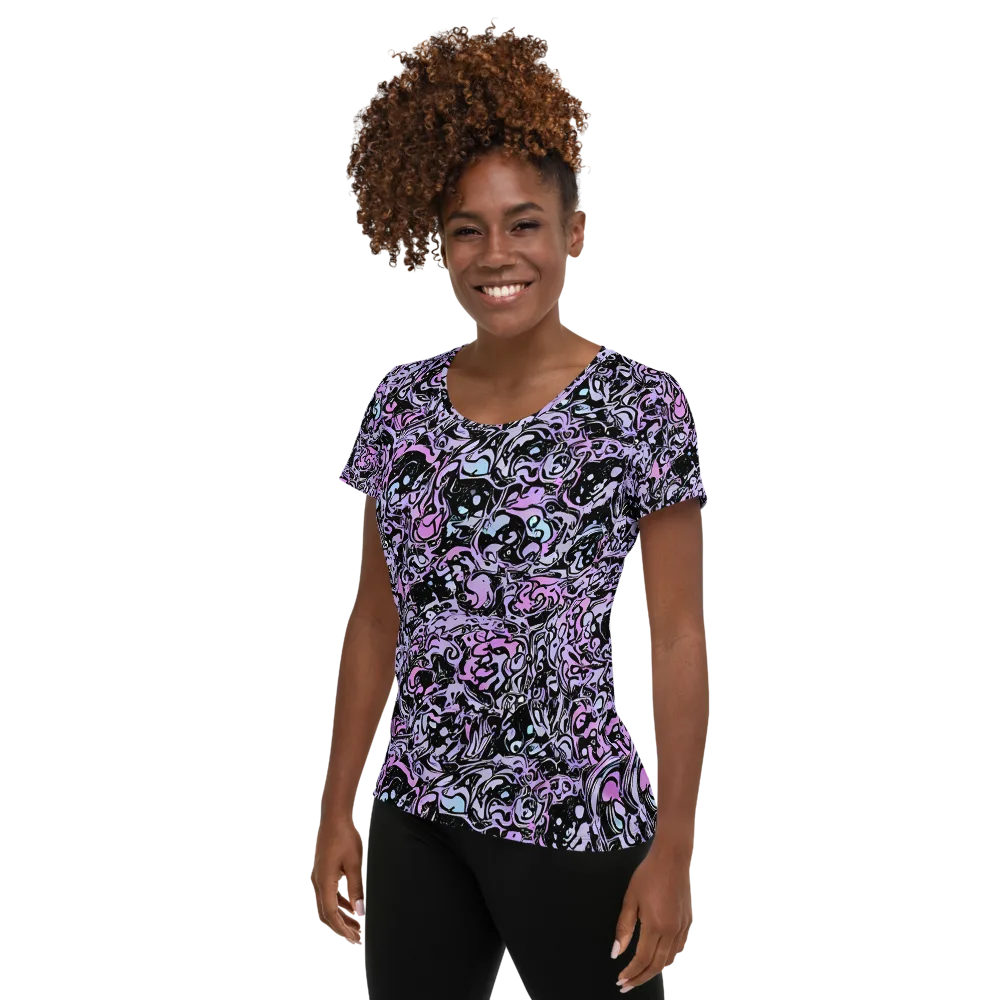 Ultraviolet Riddle on Women's Athletic T-Shirt — Left