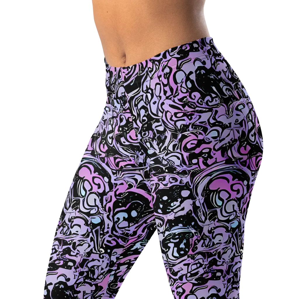 Ultraviolet Riddle on Leggings — Left Front