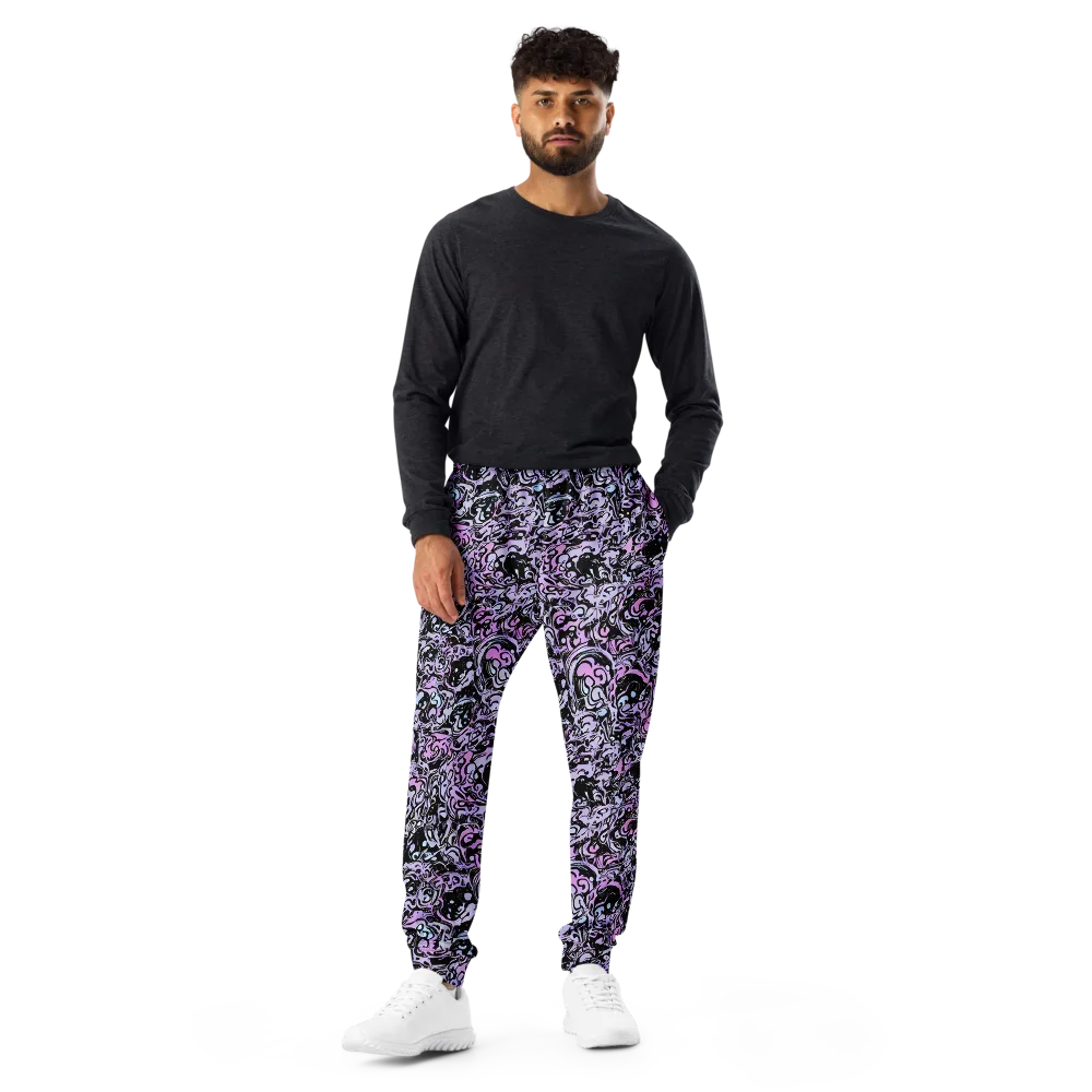 Ultraviolet Riddle on Men's Joggers — Front