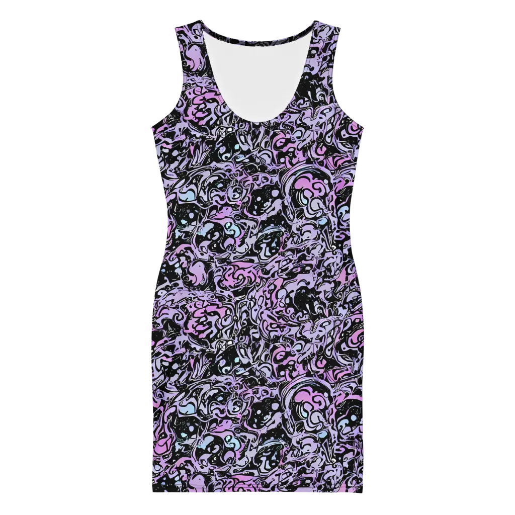Ultraviolet Riddle on Bodycon Dress — Front