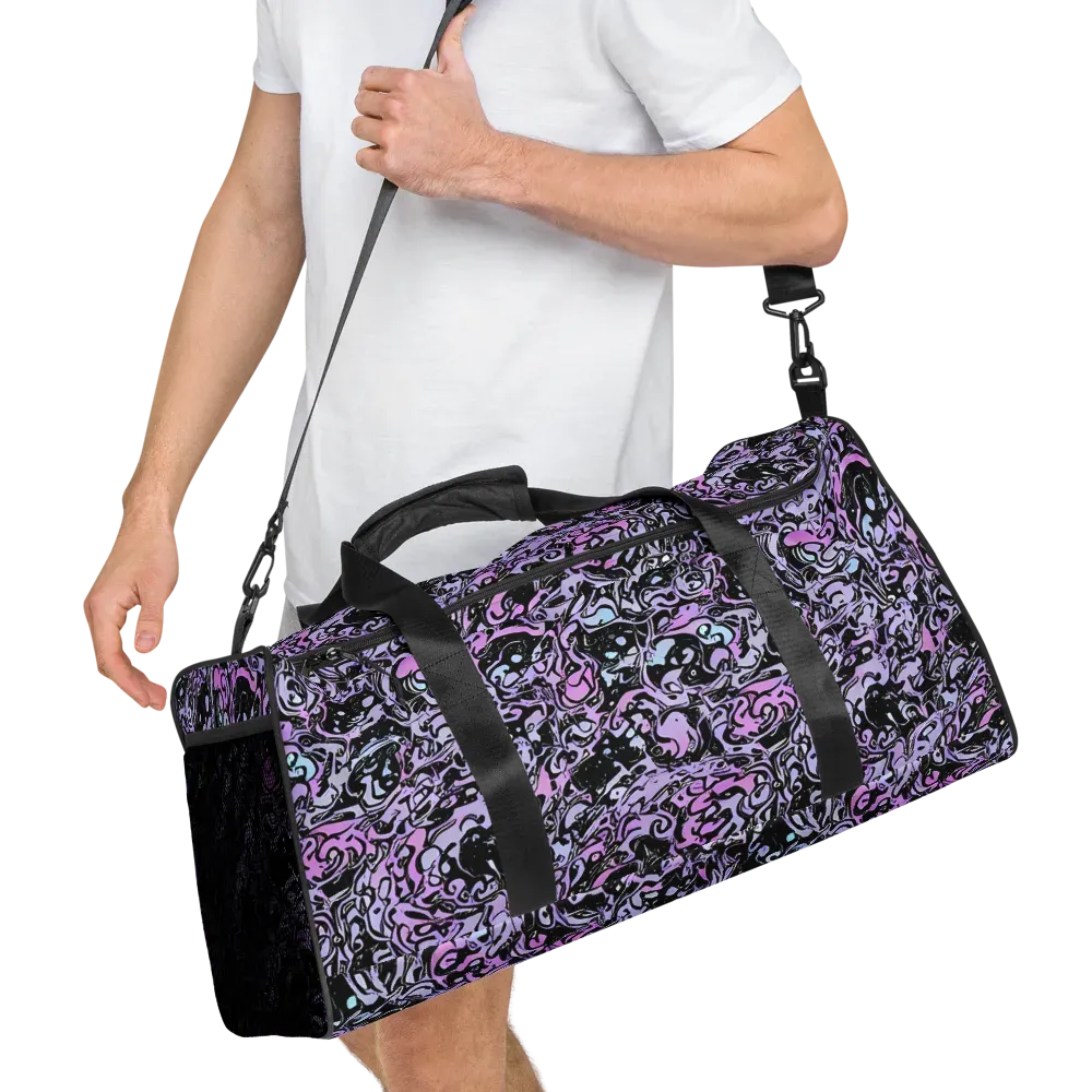 Ultraviolet Riddle on Duffle Bag — Right Front