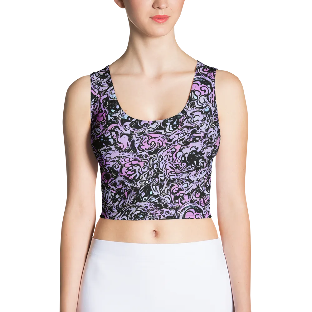 Ultraviolet Riddle on Crop Top — Front
