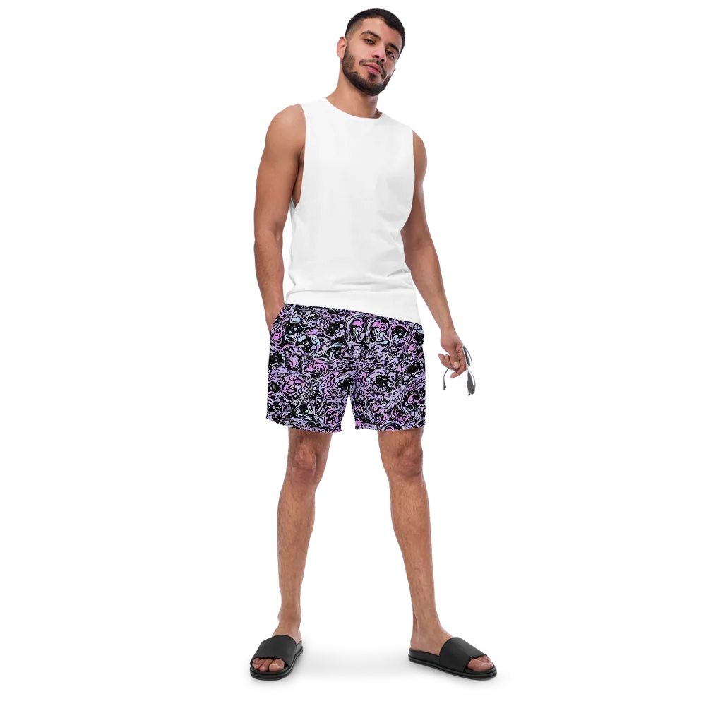 Ultraviolet Riddle on Swim Trunks — Front