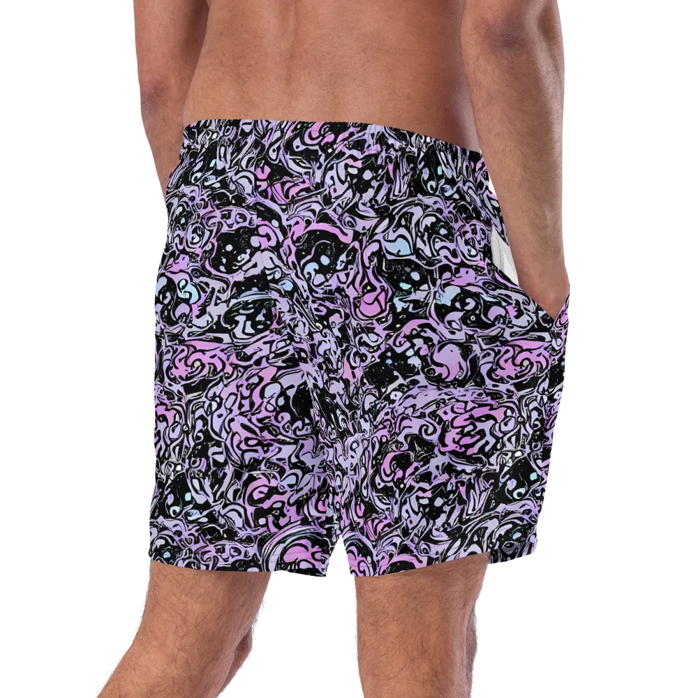 Ultraviolet Riddle on Swim Trunks — Right Back