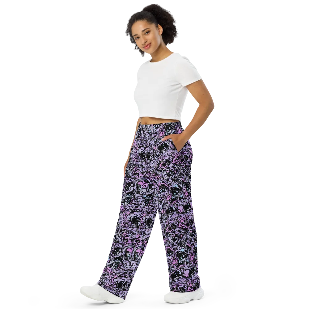Ultraviolet Riddle on Wide-Leg Pants — Left Front