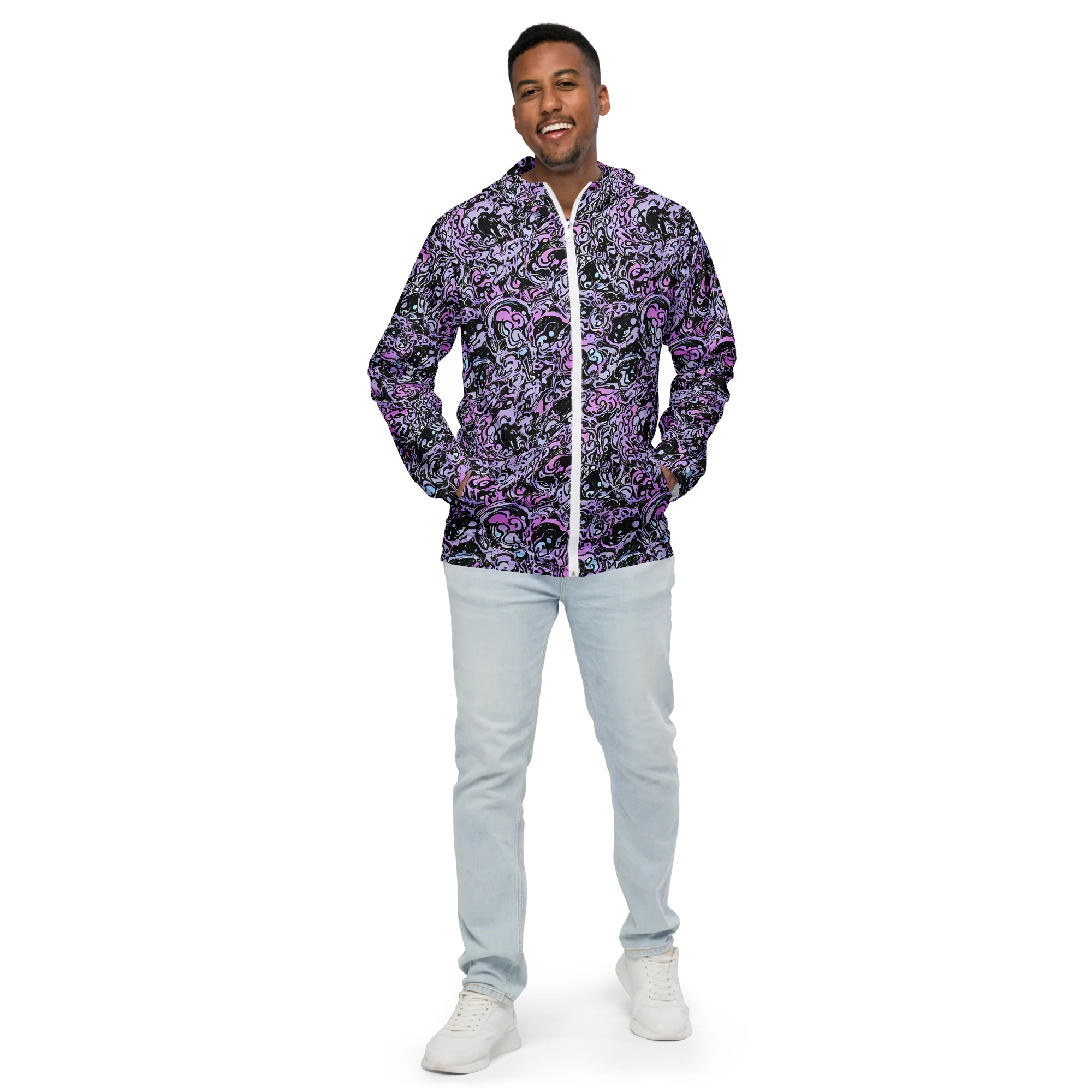 Ultraviolet Riddle on Men's Windbreaker — Front