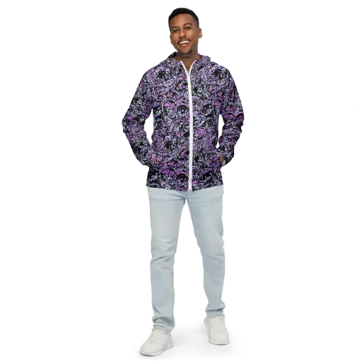 Ultraviolet Riddle on a Men's Windbreaker