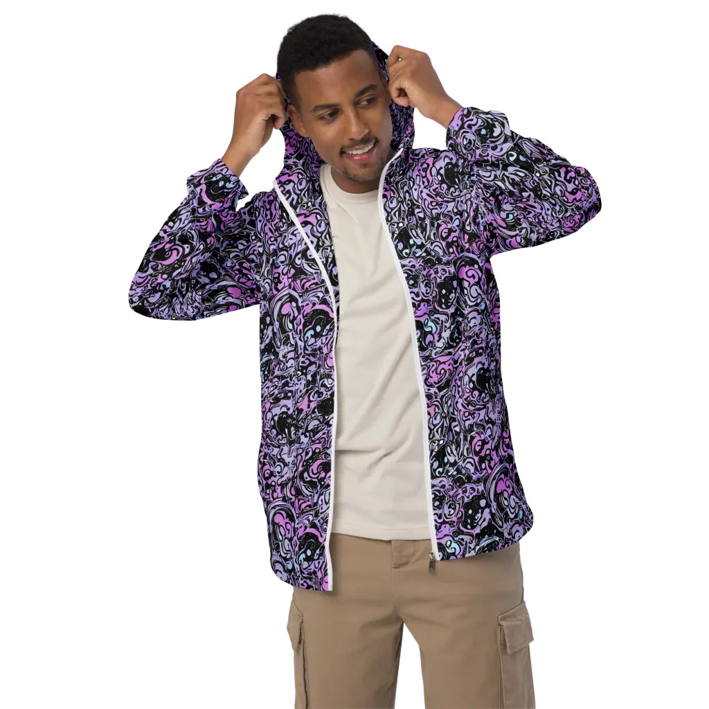 Ultraviolet Riddle on Men's Windbreaker — Front