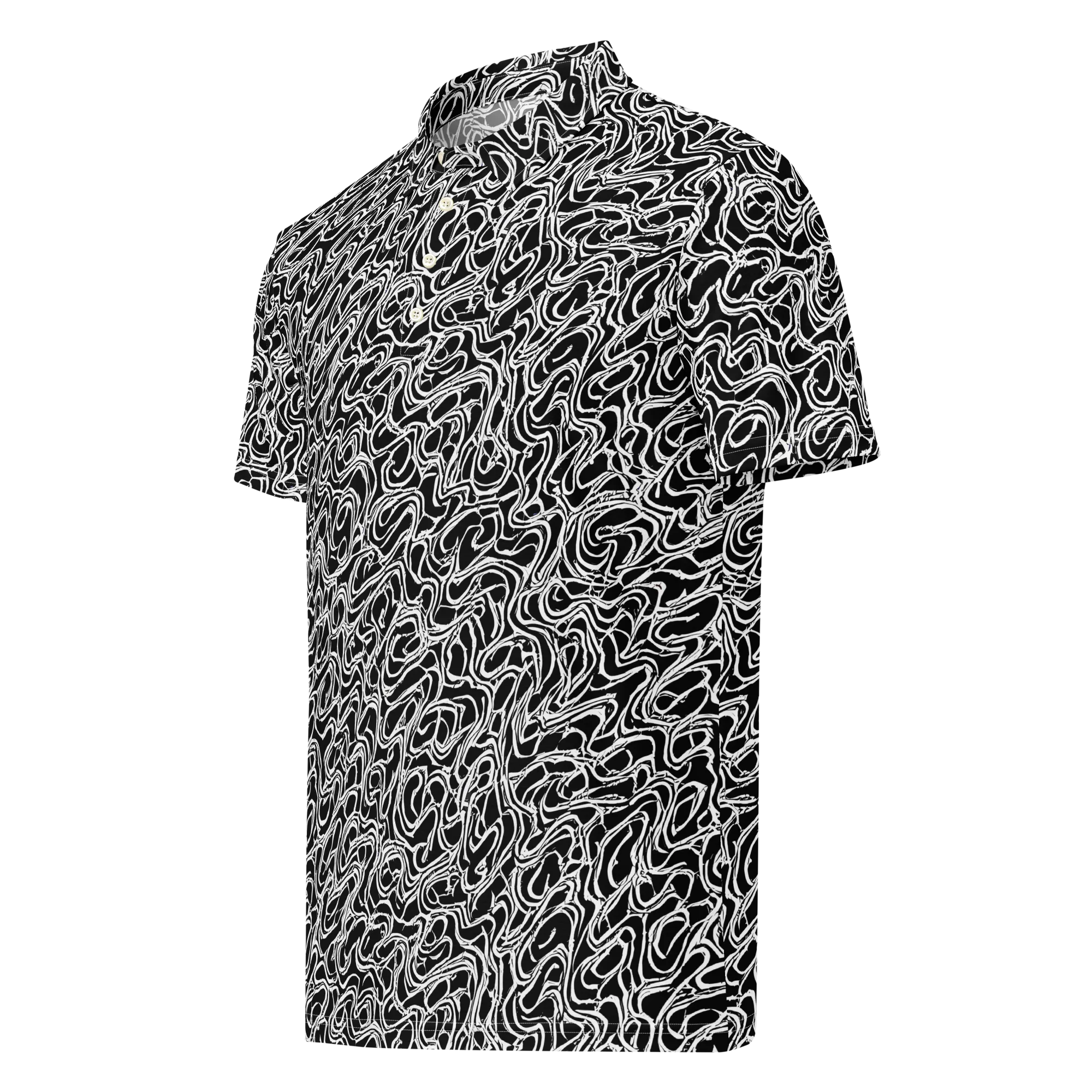 Inkstorm Labyrinth on Men's Slim Fit Polo Shirt — Left Front