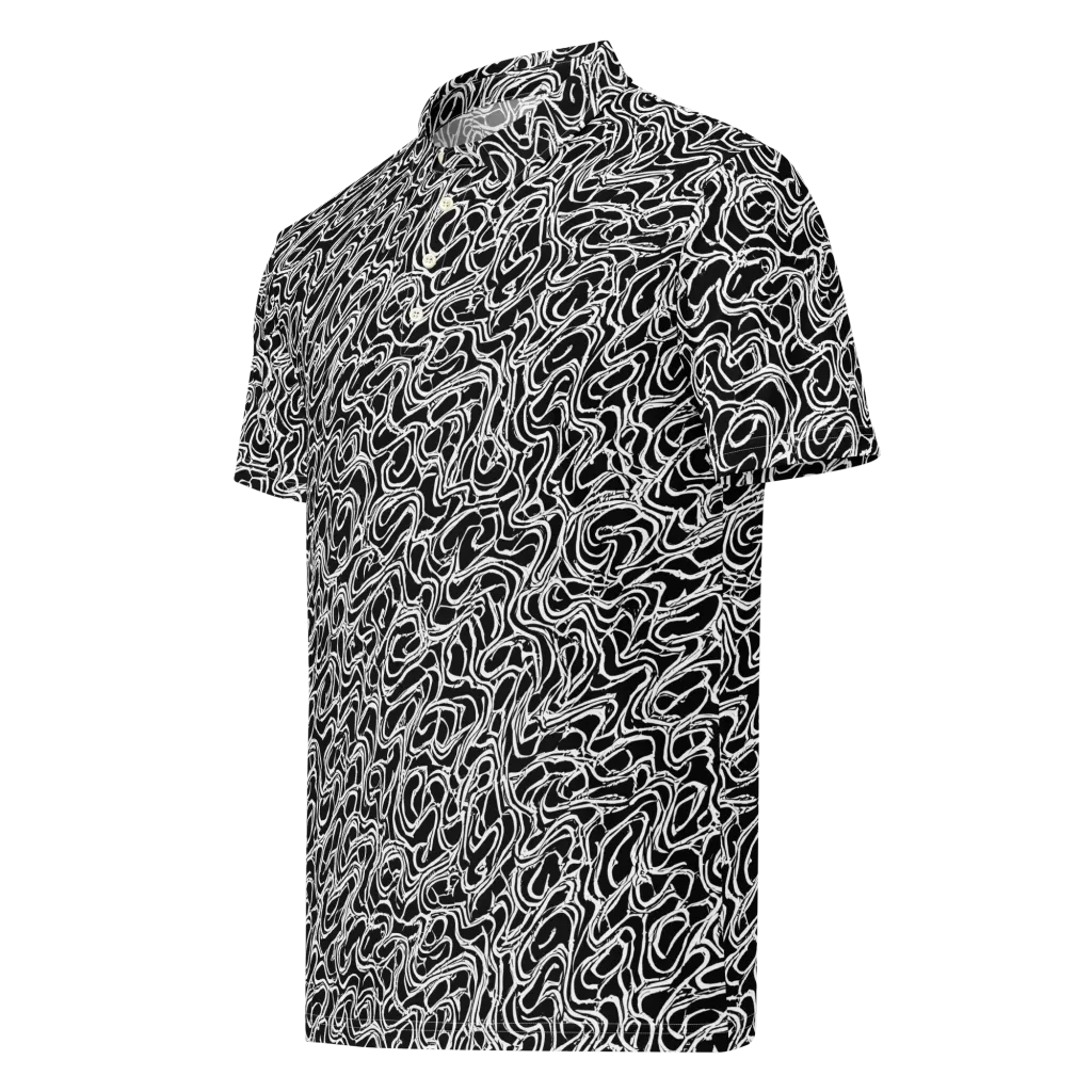 Inkstorm Labyrinth on Men's Slim Fit Polo Shirt — Left Front