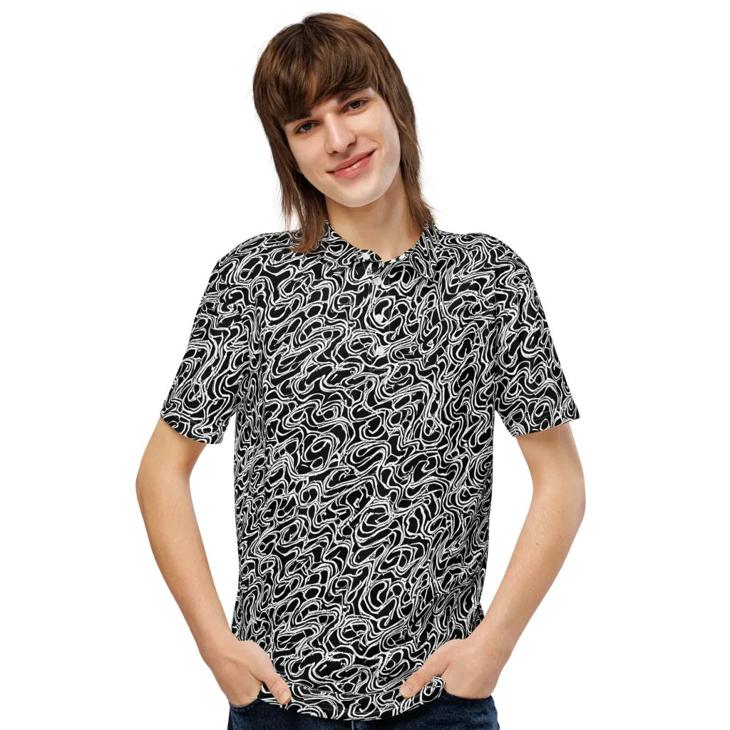 Inkstorm Labyrinth on Men's Slim Fit Polo Shirt — Front