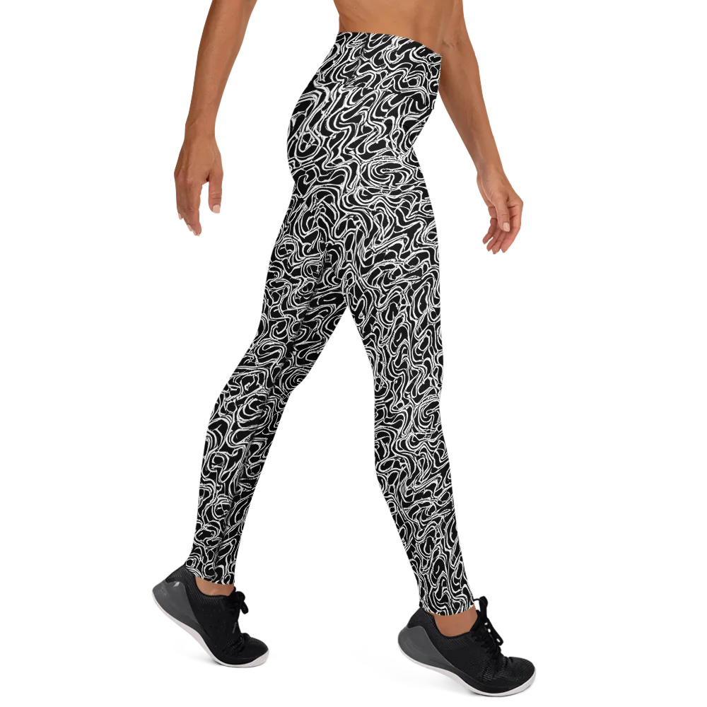 Inkstorm Labyrinth on Yoga Leggings — Right