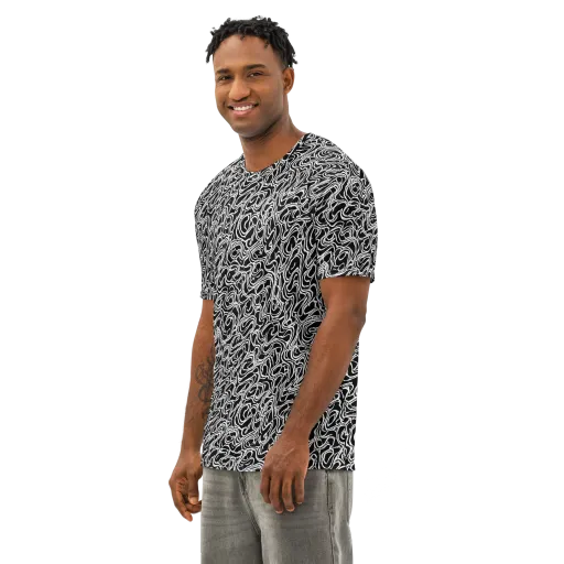 Inkstorm Labyrinth on a Men's Cotton Crew Neck T-Shirt