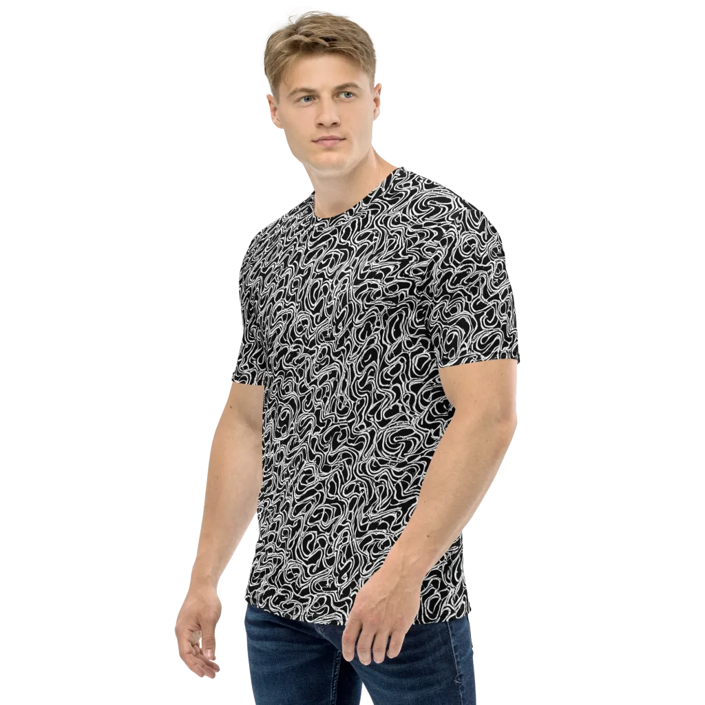 Inkstorm Labyrinth on Men's Crew Neck T-Shirt — Left