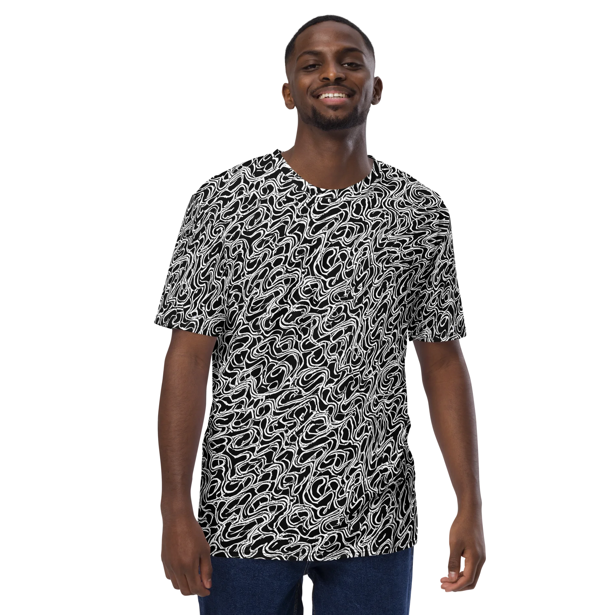 Inkstorm Labyrinth on Men's Crew Neck T-Shirt — Front