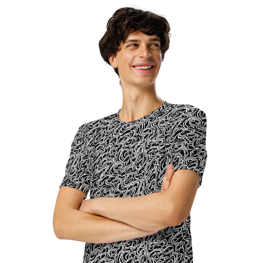 Inkstorm Labyrinth on Men's Crew Neck T-Shirt — Left Front