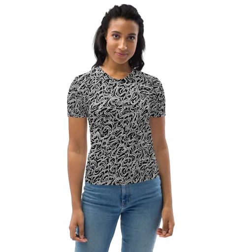 Inkstorm Labyrinth on a Women's Crew Neck T-Shirt