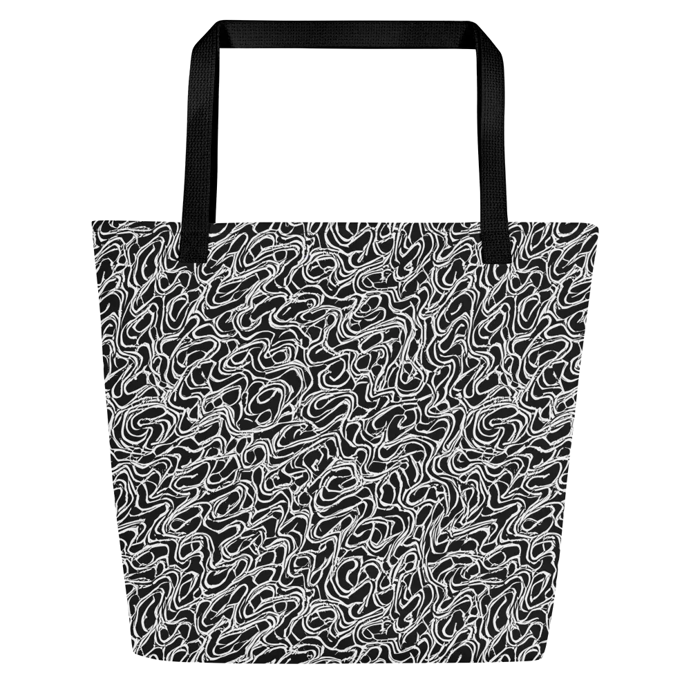 Inkstorm Labyrinth on Large Tote Bag W/ Pocket — Front