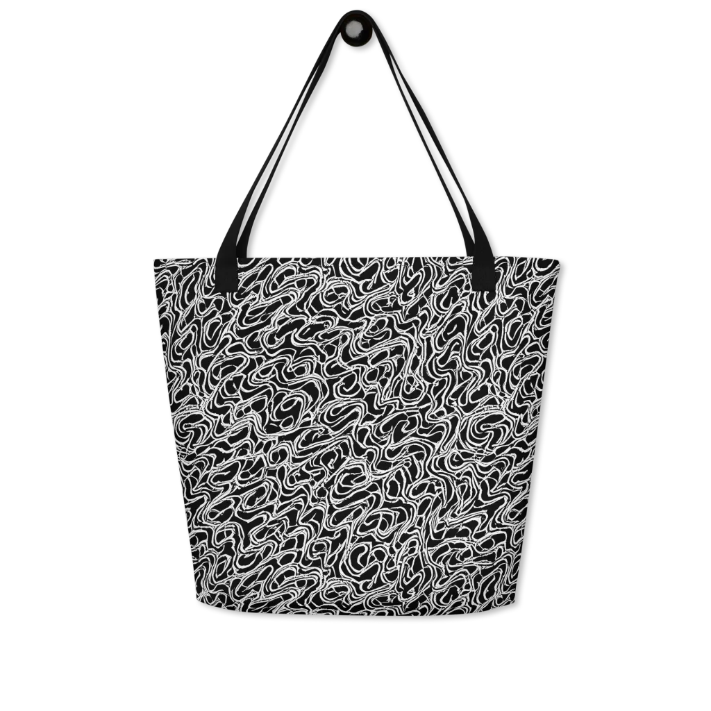 Inkstorm Labyrinth on Large Tote Bag W/ Pocket — Front