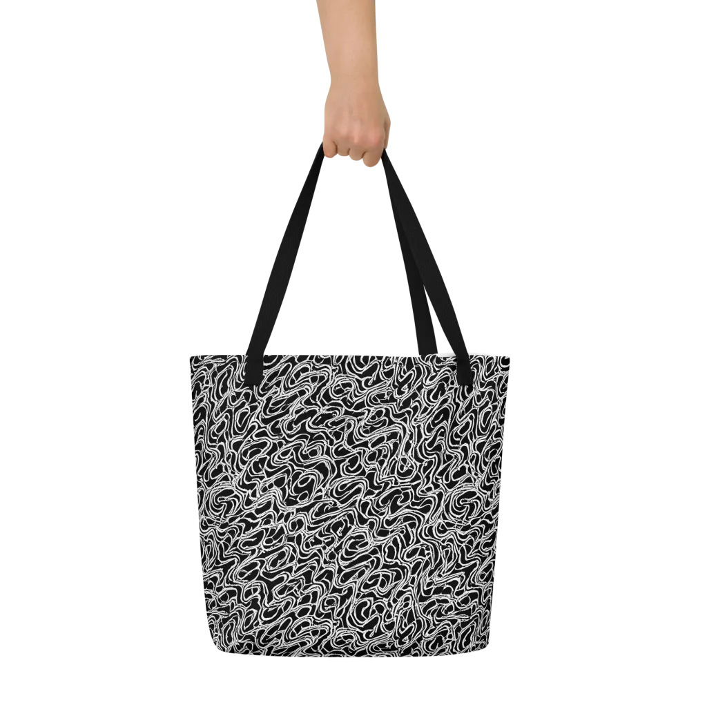 Inkstorm Labyrinth on Large Tote Bag W/ Pocket — Front