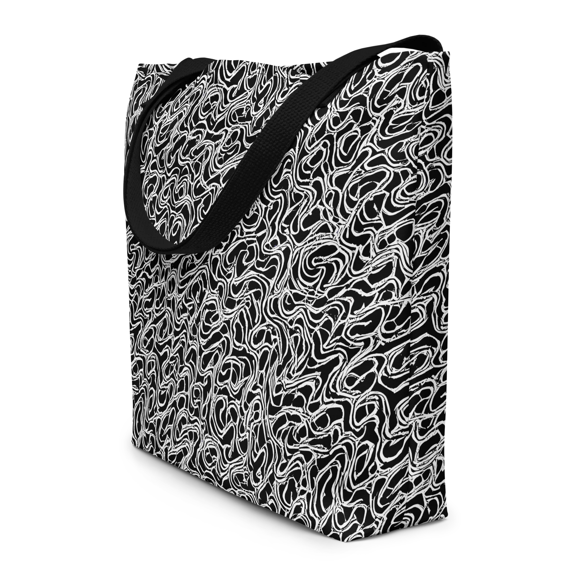 Inkstorm Labyrinth on Large Tote Bag W/ Pocket — Front