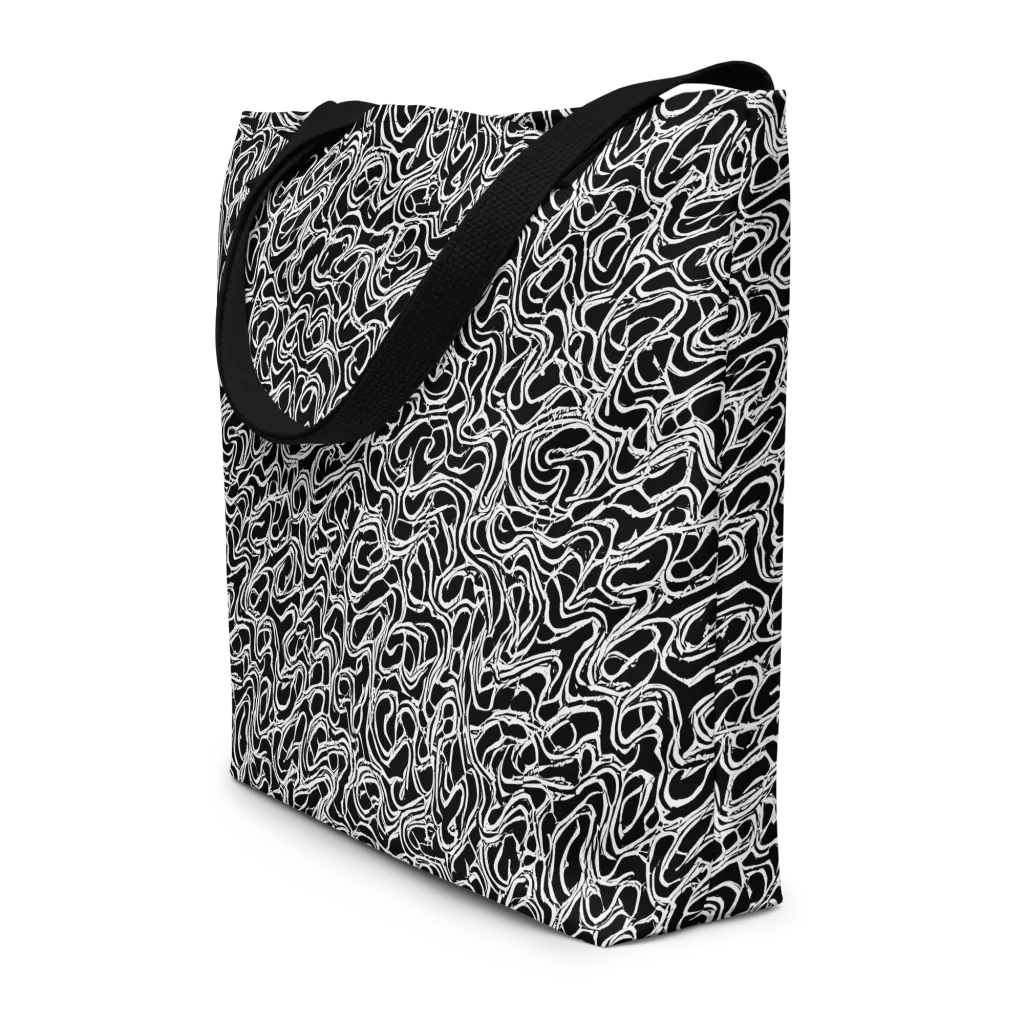 Inkstorm Labyrinth on Large Tote Bag W/ Pocket — Front