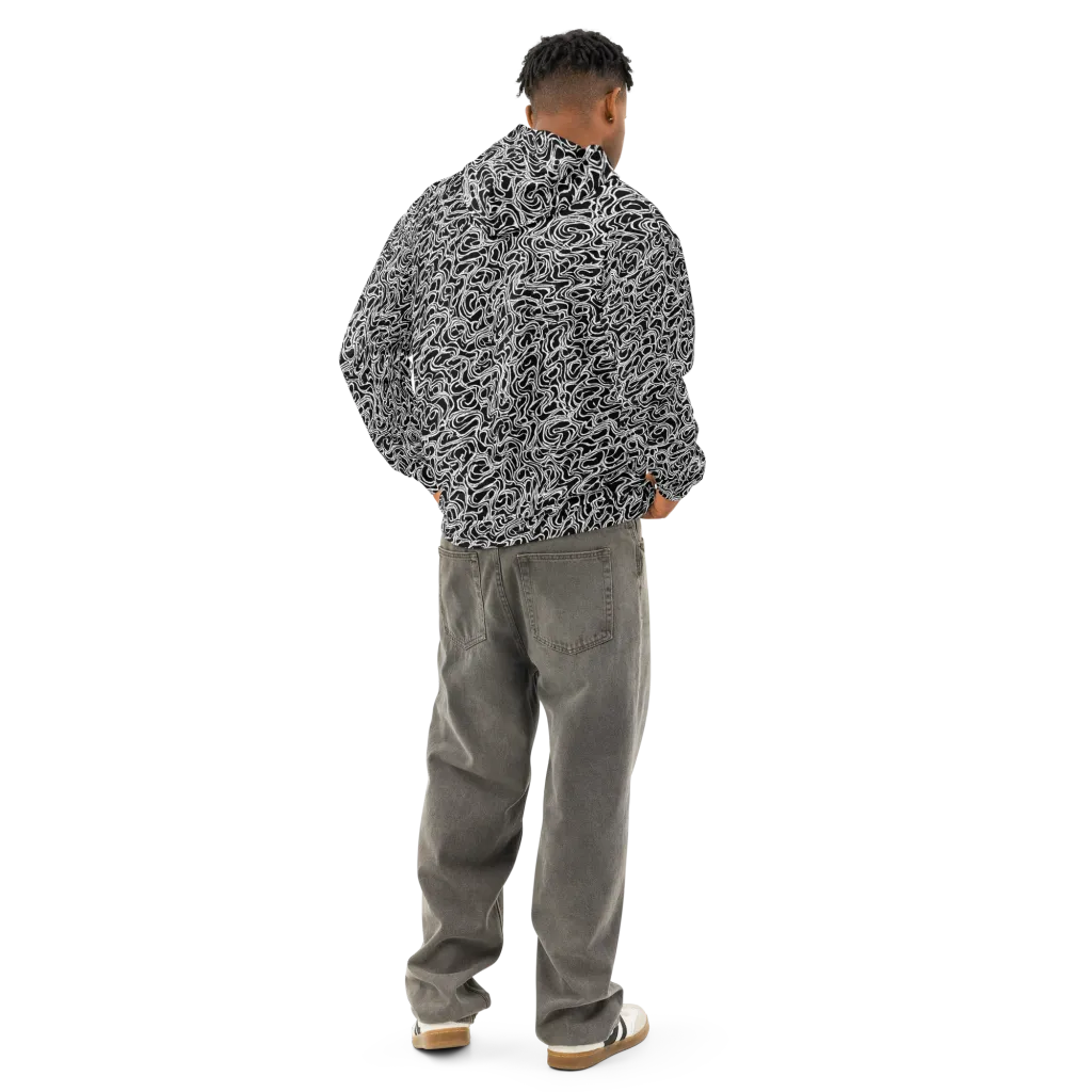 Inkstorm Labyrinth on Cotton Hoodie — Back