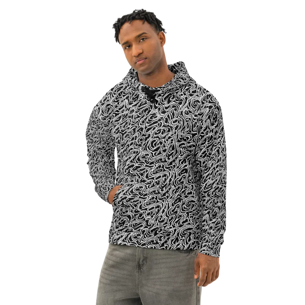 Inkstorm Labyrinth on Cotton Hoodie — Left Front