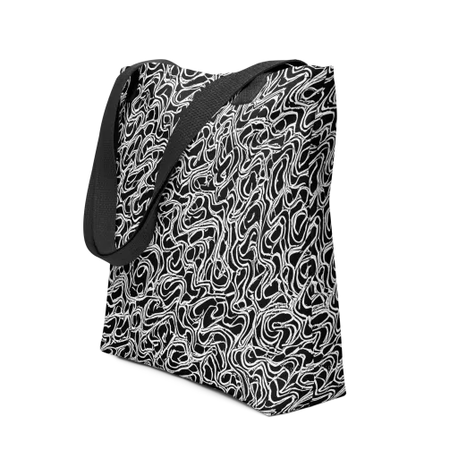 Inkstorm Labyrinth on a Tote Bag