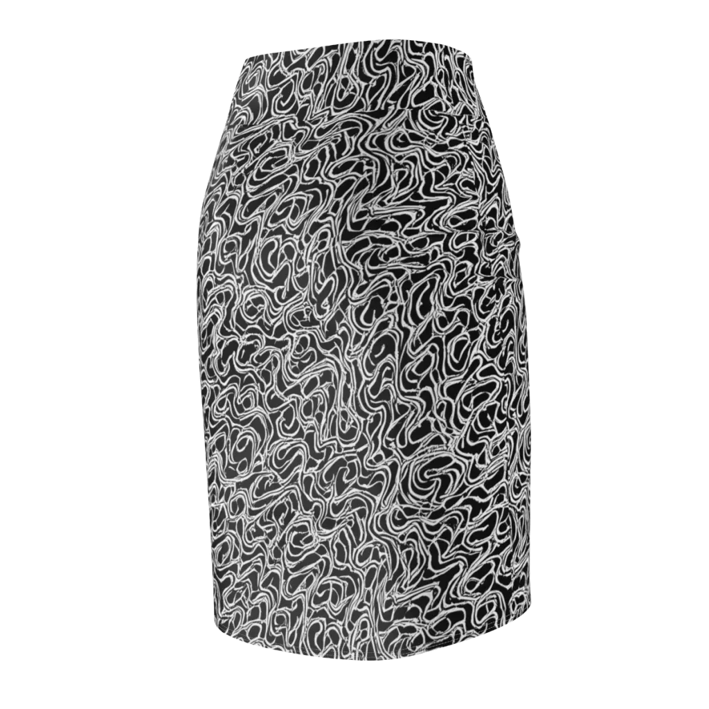 Inkstorm Labyrinth on Pencil Skirt — Back Side