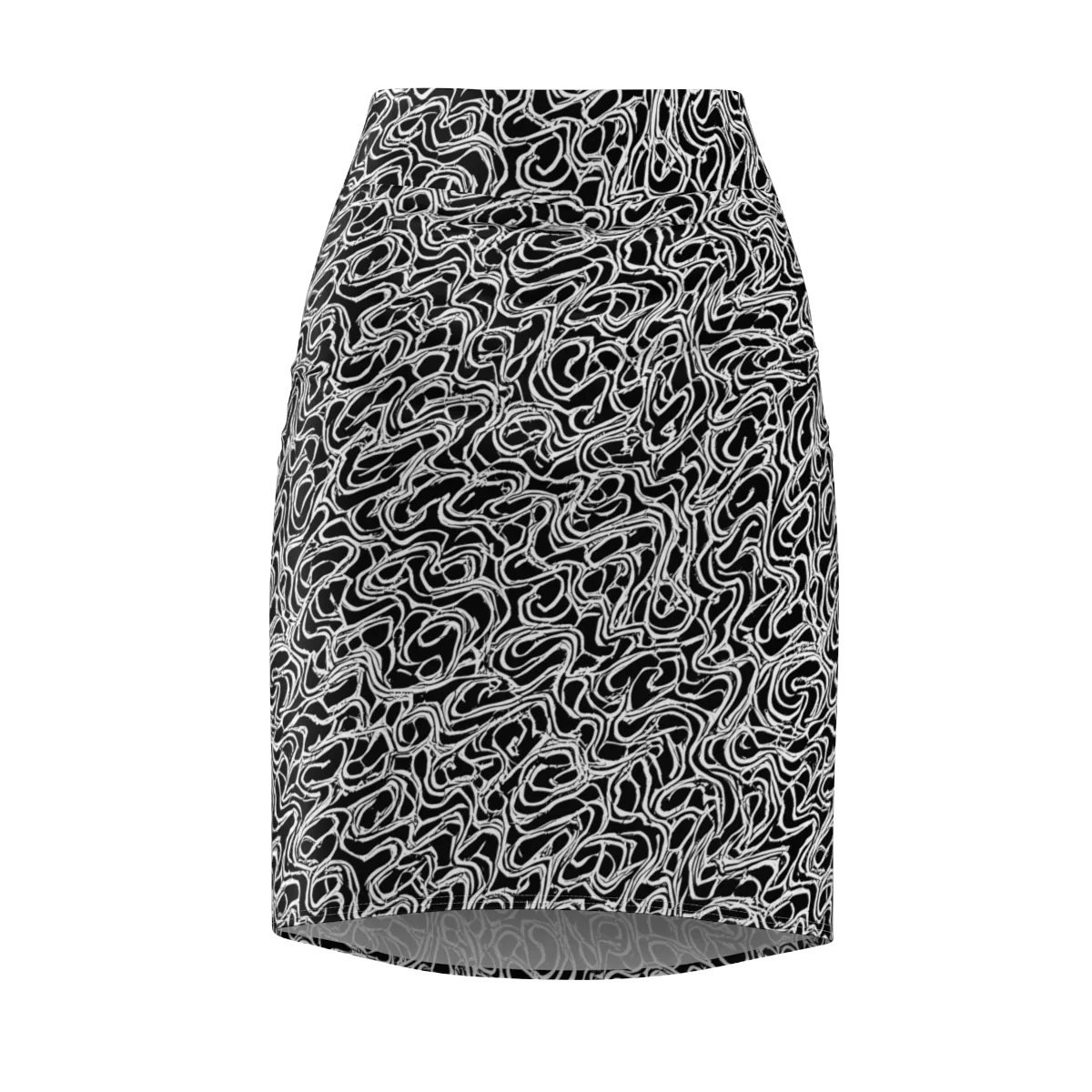 Inkstorm Labyrinth on Pencil Skirt — Front