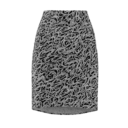 Inkstorm Labyrinth on a Pencil Skirt