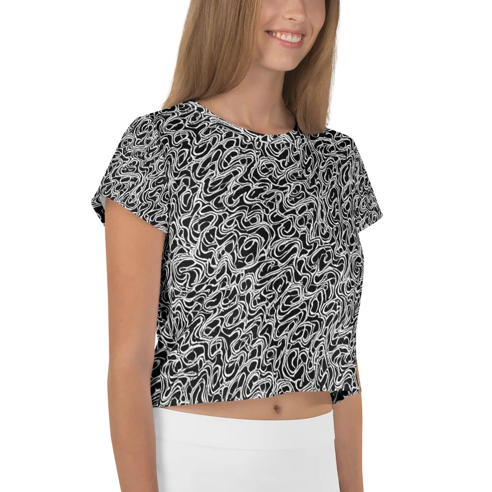 Inkstorm Labyrinth on Crop Tee — Right