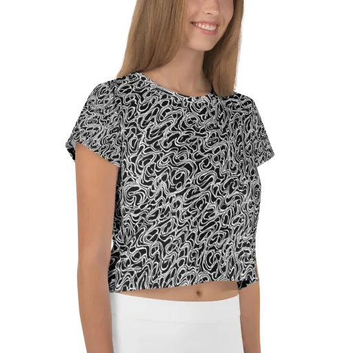 Inkstorm Labyrinth on a Crop Tee