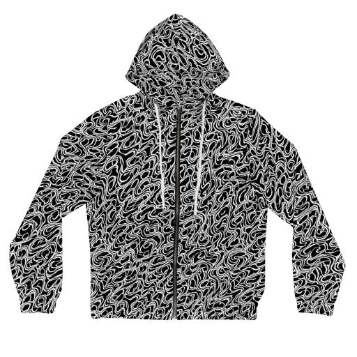 Inkstorm Labyrinth on a Women's Full-Zip Hoodie