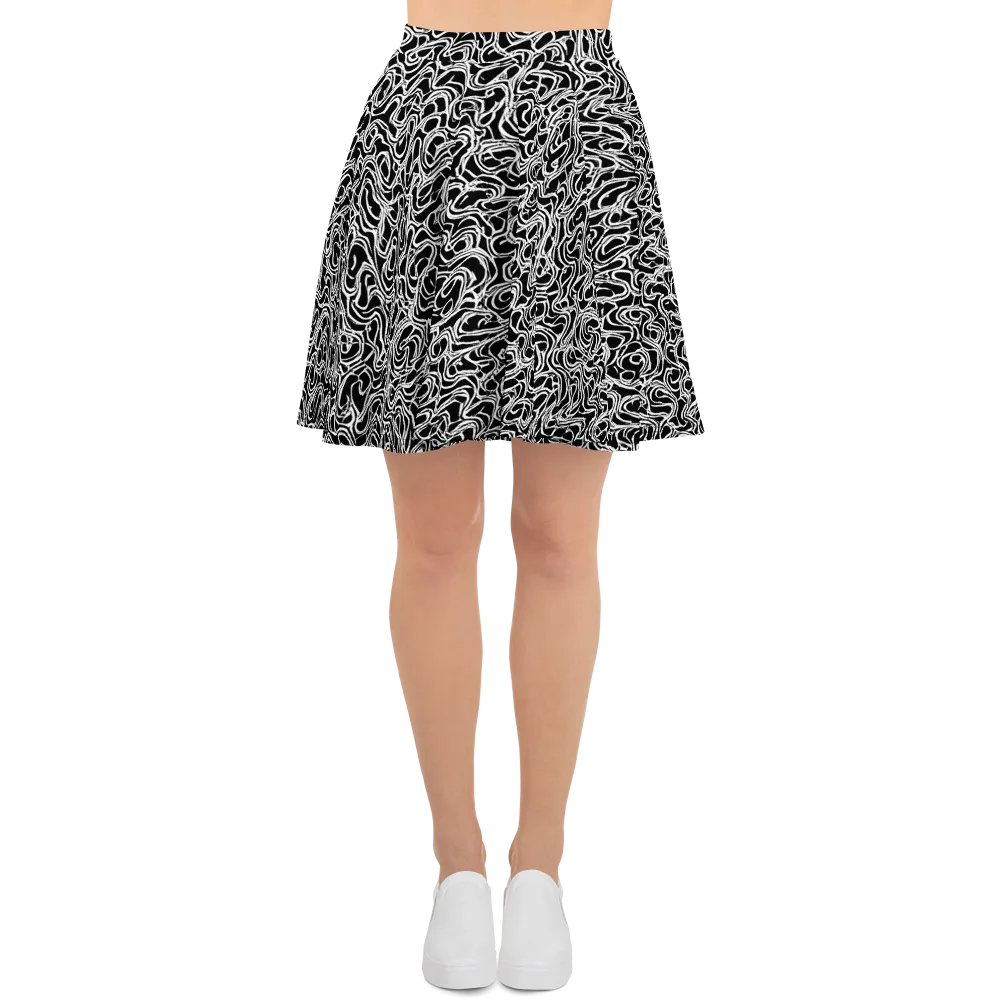 Inkstorm Labyrinth on Skater Skirt — Front