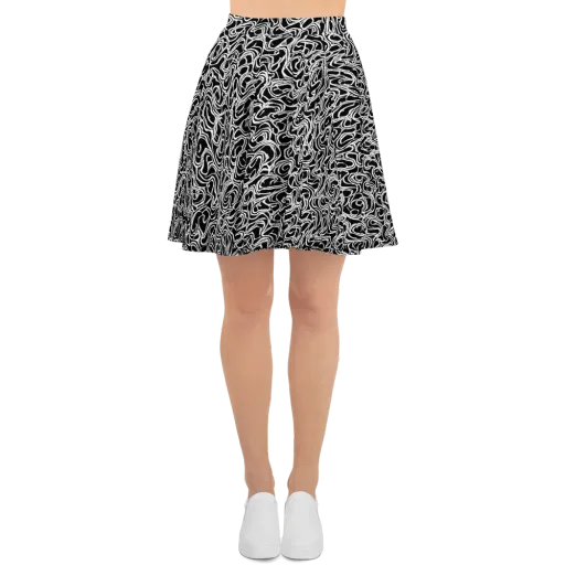 Inkstorm Labyrinth on a Skater Skirt
